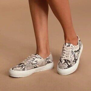 Superga 2790 Synthsnake Platform‎ Sneaker, Women's Size 9 M, Taupe MSRP $99